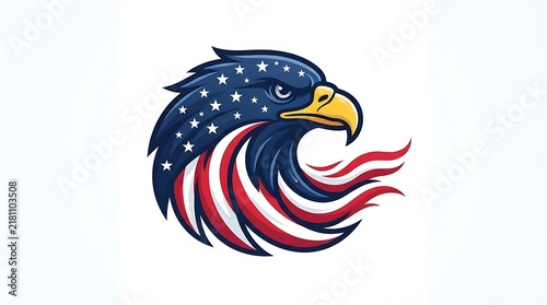 Eagle With Flag Pattern Artwork
