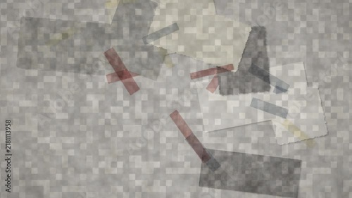 Vintage scrapbook collage motion background featuring animated paper scraps and washi tape drifting