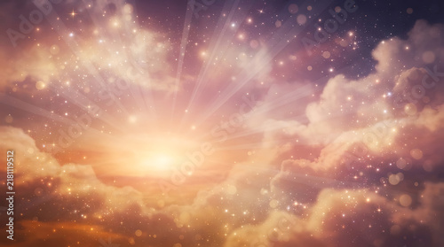 Cosmic explosion in starry space background