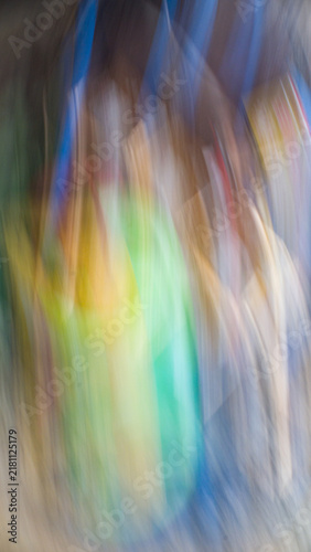 Принти на полотні Colorful abstract motion blur background with pastel green and yellow streaks