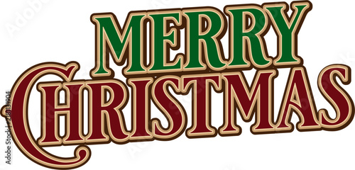 Merry Christmas Vintage Typography Text, Vector illustration