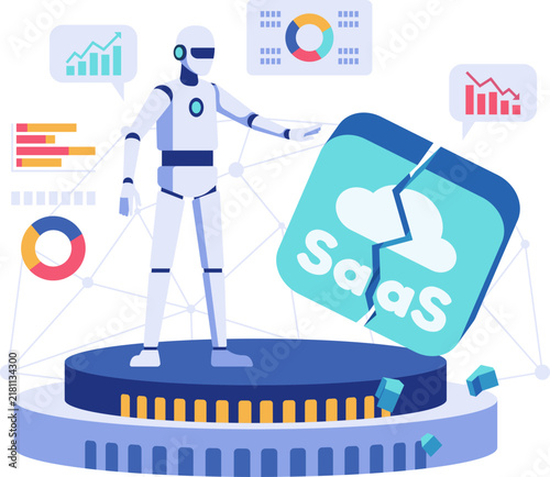 AI Replacing SaaS Platform Concept