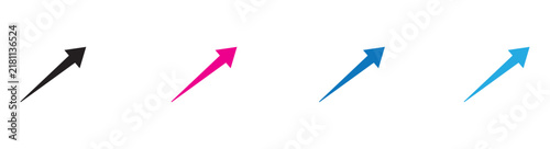 Collection of upward pointing growth arrows in various colors with growth arrow business success financial grow