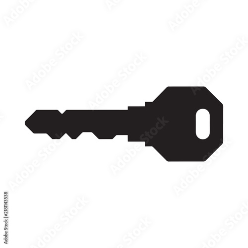 Key Silhouette On White Background A Simple Black Shape