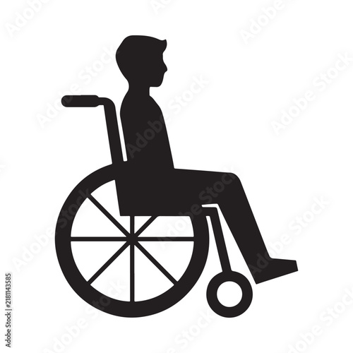 Wheelchair Silhouette On White Background Accessibility Symbol