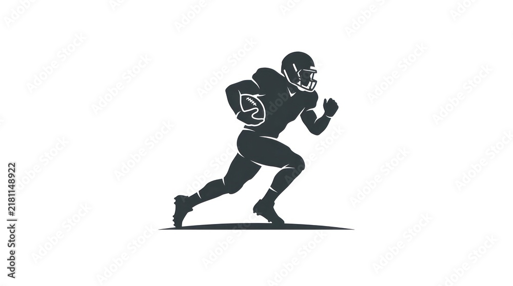 Fototapeta premium American football player rushing with ball graphic