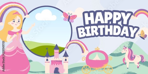 Photography happy birthday card with girl