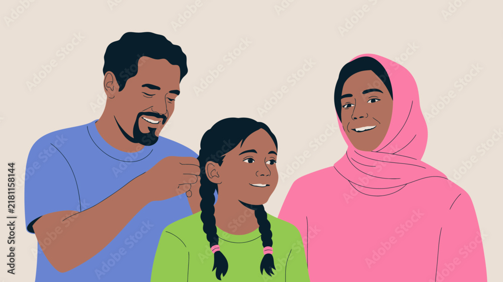 Fototapeta premium Breast Cancer Awareness Month Family Care Icon Health Support Graphic Advocacy Illustration Unity Symbol Campaign Branding and Decorative Design Concept 