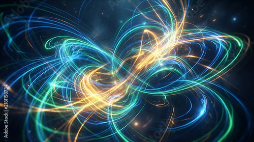 Colorful abstract light particles explosion