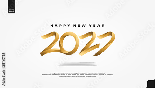 Happy New Year 2027 Golden Elegant Banner on White Background Vector
