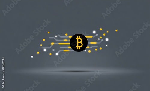 Bitcoin Cryptocurrency Symbol on Abstract Digital Circuit Background