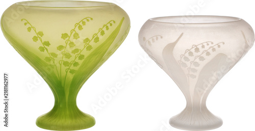 Принти на полотні Elegant champagne glasses with gold rim and crystal stemware set against