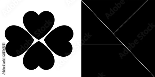 Modern collage 4 frame photos. Template for portfolio. Photo tiles layout. Vector illustration.