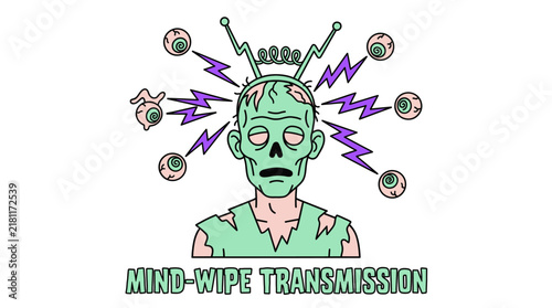 Obraz na plátně Frankenstein Monster Mind Waves Transmission Electric Lightning Bolts Cyborg Tel