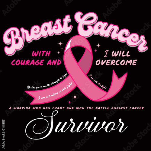 Breast Cancer Survivor awareness typography quote vector illustration
