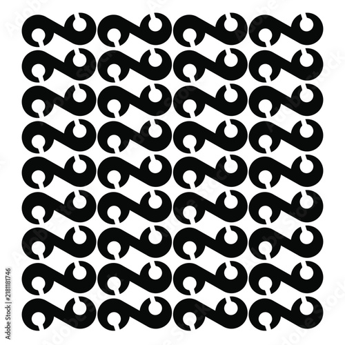 Abstract chain swirl pattern seamless geometric background vector illustration