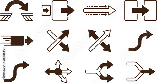 фотографія Arrow Icons Vector Collection For Flowcharts And Diagrams