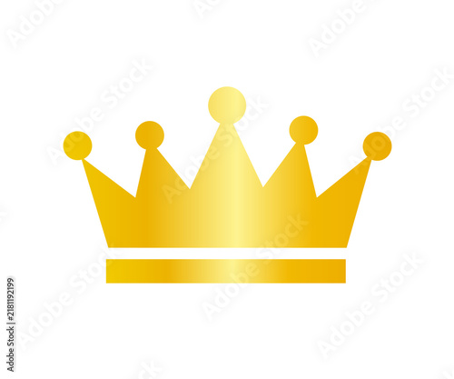 Quadro su tela A simple flat golden crown icon representing royalty and power isolated on trans