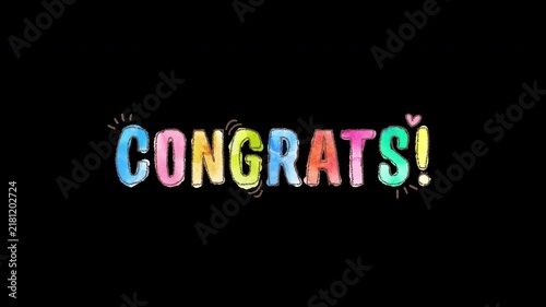 Congrats Hand Drawn Watercolor Text Animation