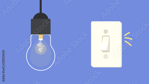 Light Switch and Bulb for Energy Saving Concept