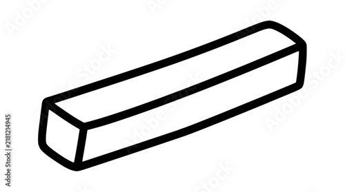 Minimalist black line art of a long rectangular bar or spacebar