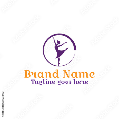 Woman fashion brand logo. Dancing girl logo. Fully vector file. CMYK color mode. Editable color. Easy to download.