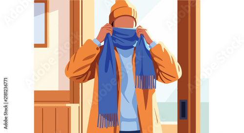 Person wearing winter clothes and scarf
