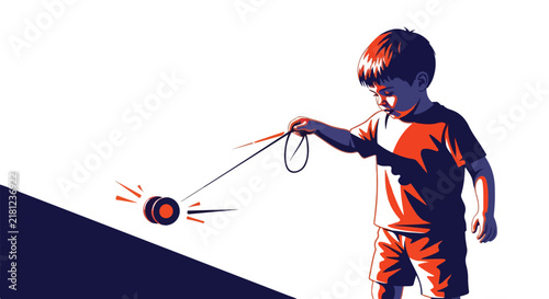 Boy focused on playing with a yo-yo