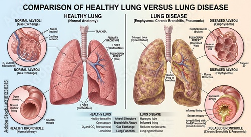 Healthy Lung vs Diseased Lung Comparison