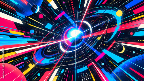 Apply motion graphics effect overlay to the image,motion graphic direction style. Include vivid, high-c