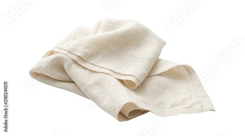 Soft folded white cotton cloth napkin for kitchen or home cleaning use