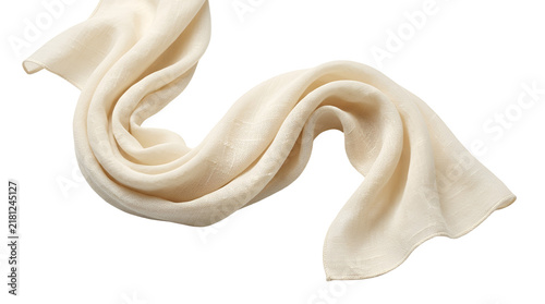 Soft white wool scarf draped in elegant folds