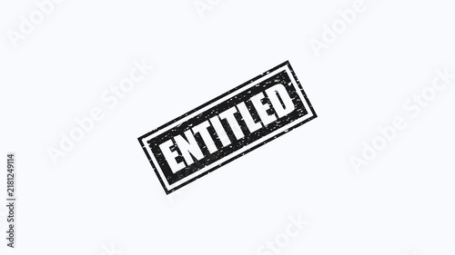 Entitled rubber stamp impression with grunge texture isolated on a clean white background motion graphic