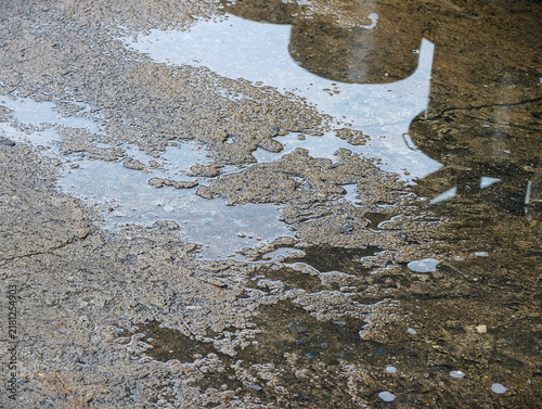 Foto reflect on water and wet floor