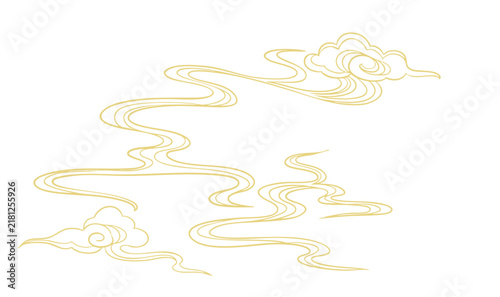 Traditional Chinese Auspicious Cloud Motif Decorative Illustration