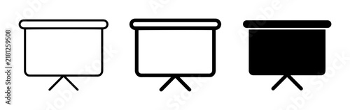 Presentation Board Icons, Flip Chart Set, Whiteboard Display, Meeting Visual Aid