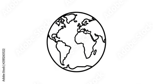 Foto Simple black and white Earth illustration.