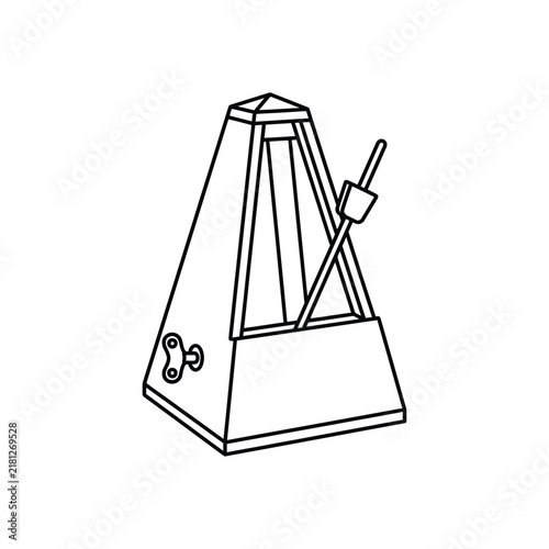 Minimalist outline drawing of a musical metronome device for tempo keeping