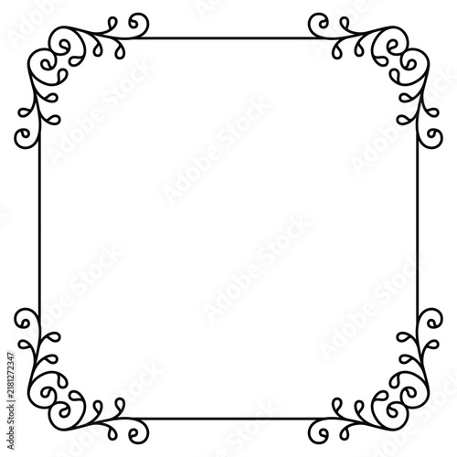 Delicate Minimal Swirl Square Frame