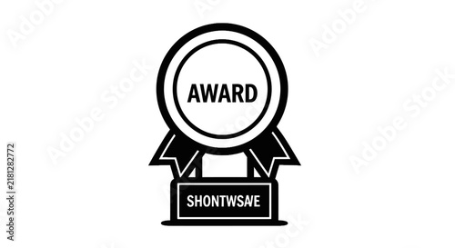 Bild auf Leinwand Black and white award badge icon.