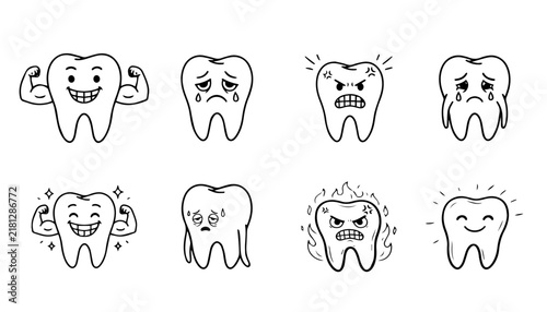 vector set of tooth icons