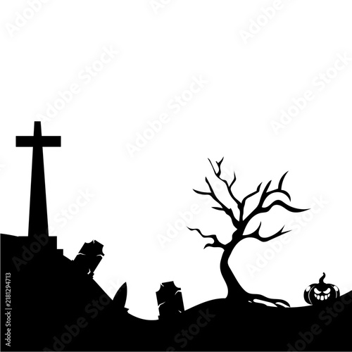 Halloween Cemetery Silhouette