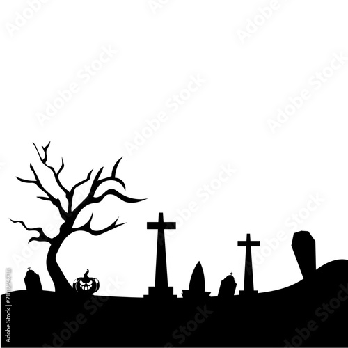 Halloween Cemetery Silhouette