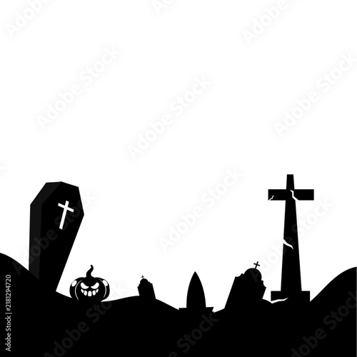 Halloween Cemetery Silhouette