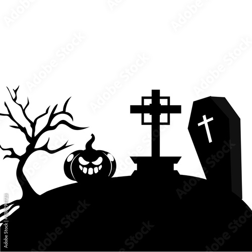 Halloween Cemetery Silhouette