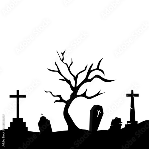 Halloween Cemetery Silhouette