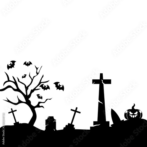 Halloween Cemetery Silhouette