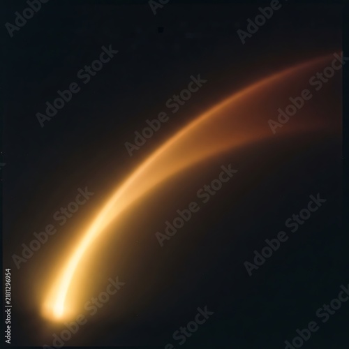 Soft orange crescent arc showing atmospheric haze of a celestial body glowing in deep black space context.