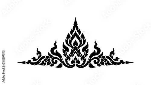 Thai Traditional Art Motif Silhouette Ornament Vector Design