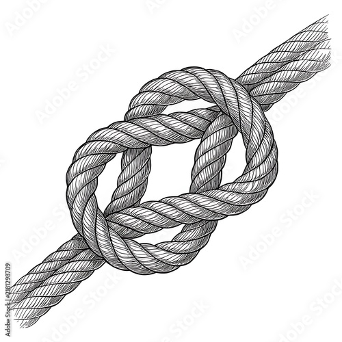 Rope tied in a secure double fisherman's knot